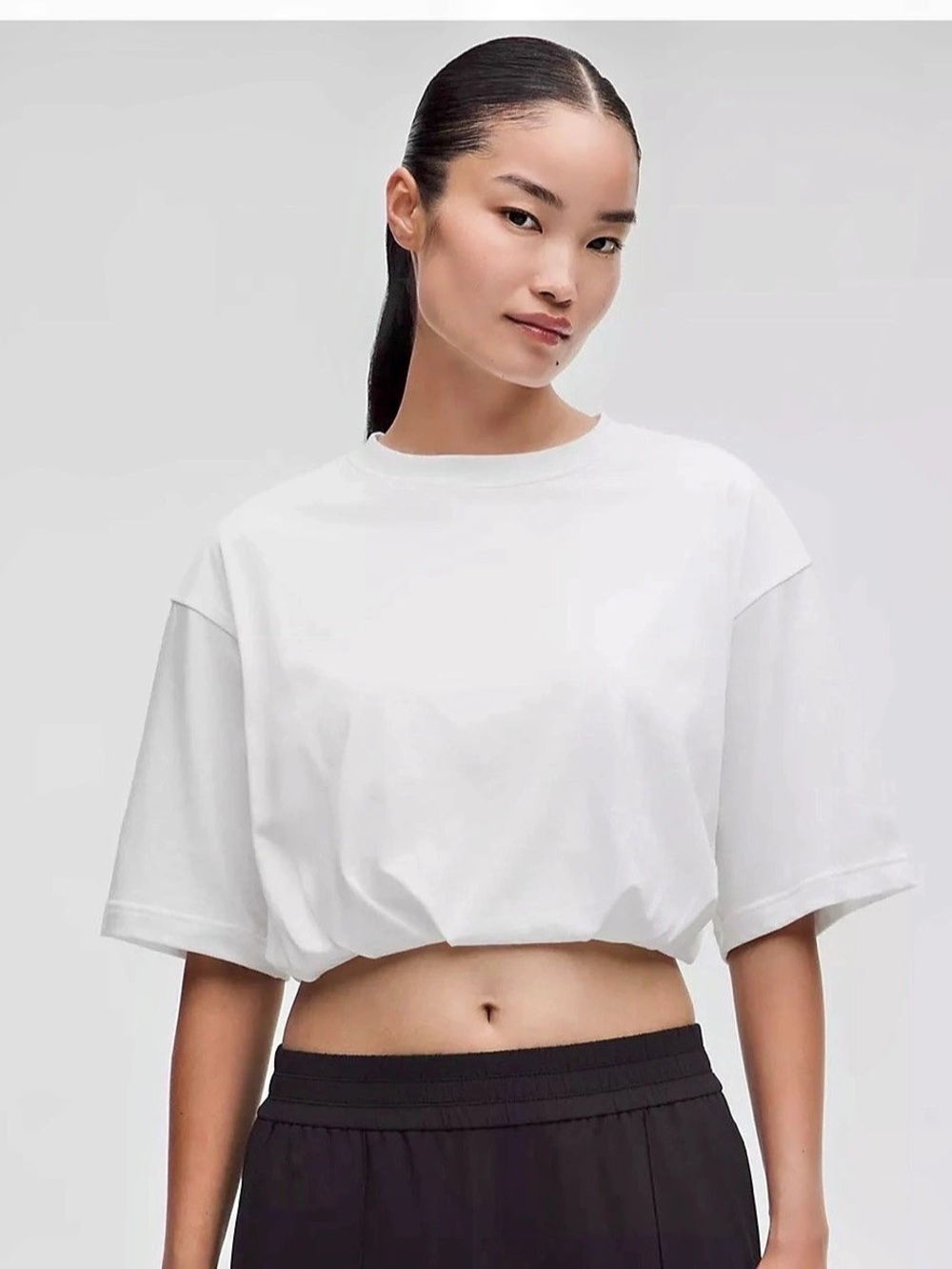 Lululemon Cotton Jersey Bubble-Hem T-Shirt White XL